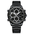 Orologio da uomo di lusso di alta marca, al quarzo, digitale, militare, sportivo, da polso in vera pelle.