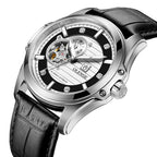 Orologio meccanico da uomo con cinturino in pelle in acciaio inossidabile di alta qualità