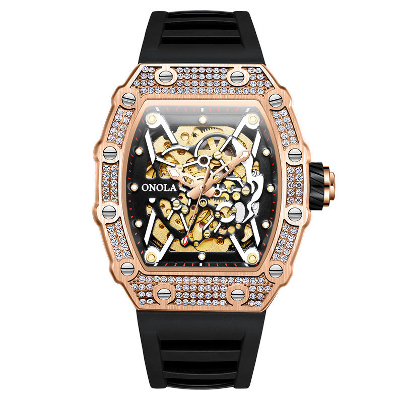 ONOLA Luxury Automatic Mechanic Fashion Men's Silicone Band Waterproof Mechanical Watch