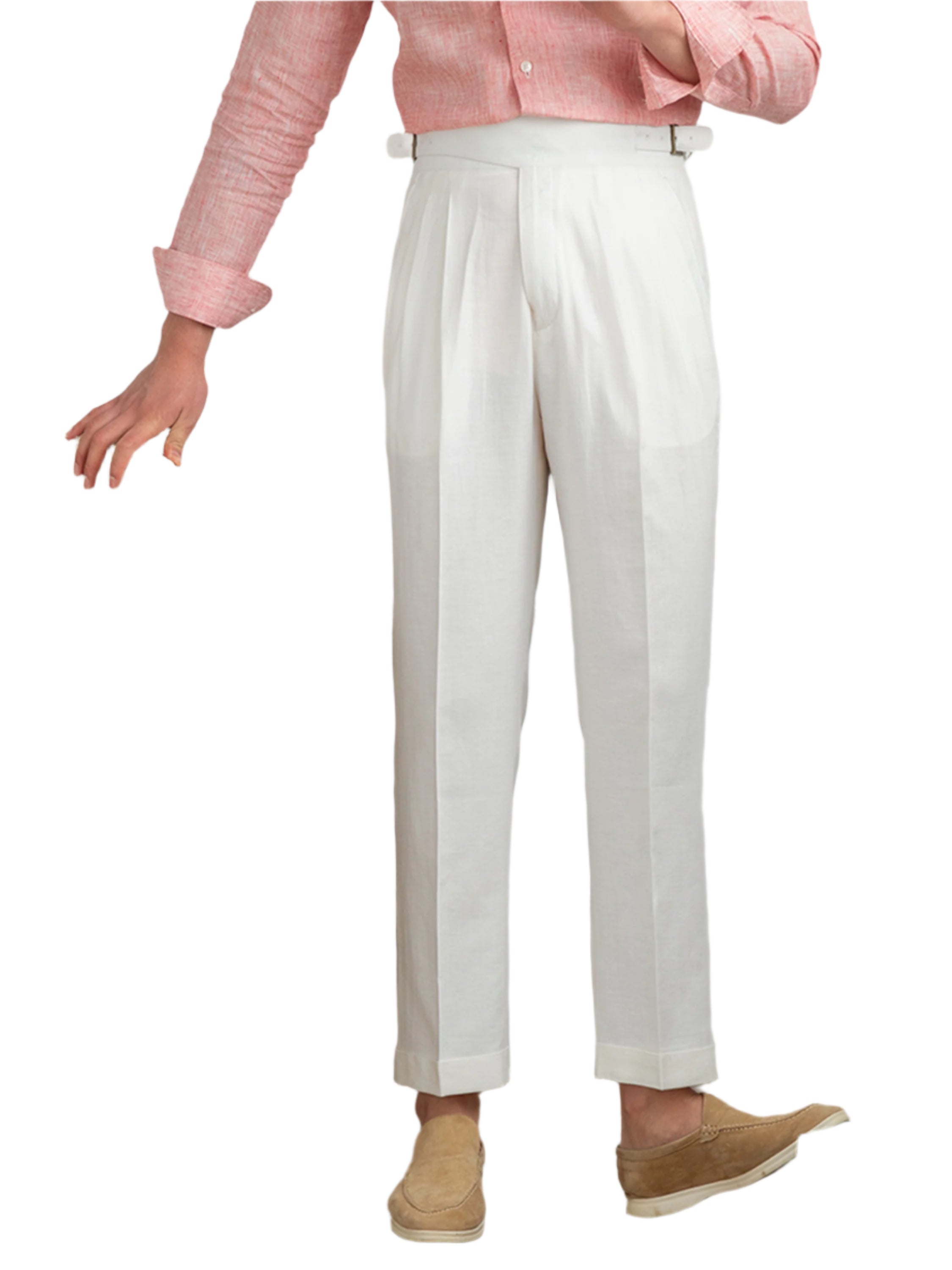 Men's Fashionable Casual Retro Breathable Cotton And Linen High Waist Straight-leg Pants Men's Casual Formal Pants