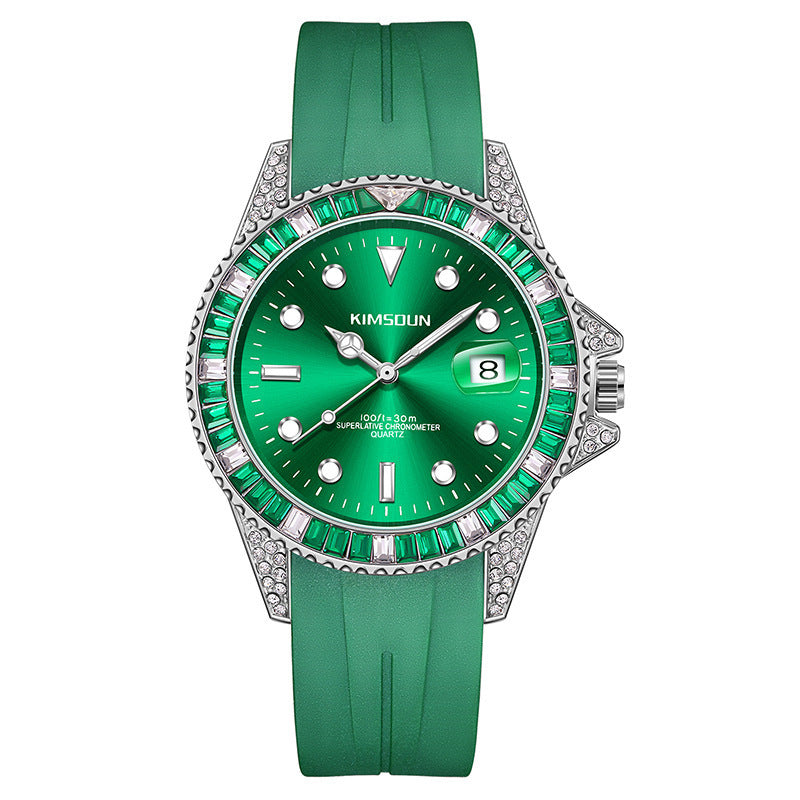 Kimsdun 1022B Orologio al quarzo da uomo, elegante, alla moda, con cinturino in silicone, impermeabile, con data, orologio da uomo d'affari minimalista