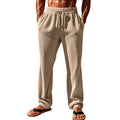 Men's Fashionable Casual Baggy Straight Trousers Micro Elasticity Mid waist Polyester Fiber Men's Fashionable Trousers - Acquisti Online