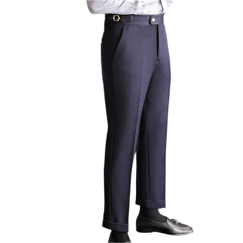Men's Fashionable Casual High-waisted Men's Non-ironing Elastic Hanging Pants Naples Solid Color Men's Casual Pants