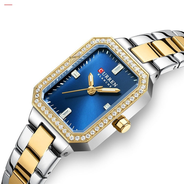 Curren Women's Quartz Wristwatches Stainless Steel Waterproof Luxury Rhinstones Women Automatic Quartz Watches - Acquisti Online