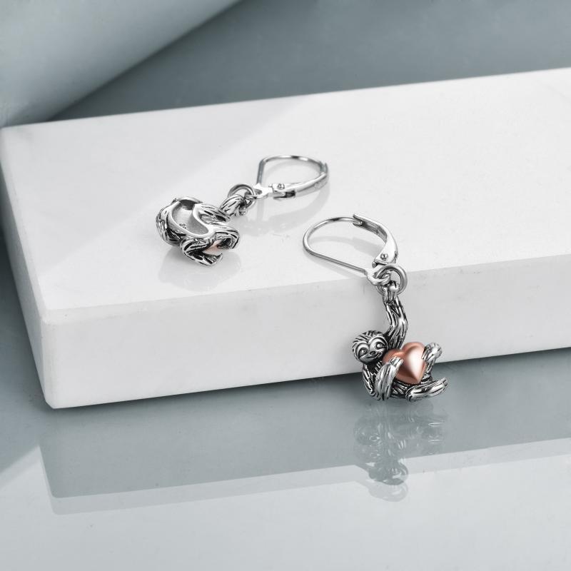 Luiaard Leverback Dangle Drop Oorbellen Sieraden in Geelgoud Verguld Sterling Zilver