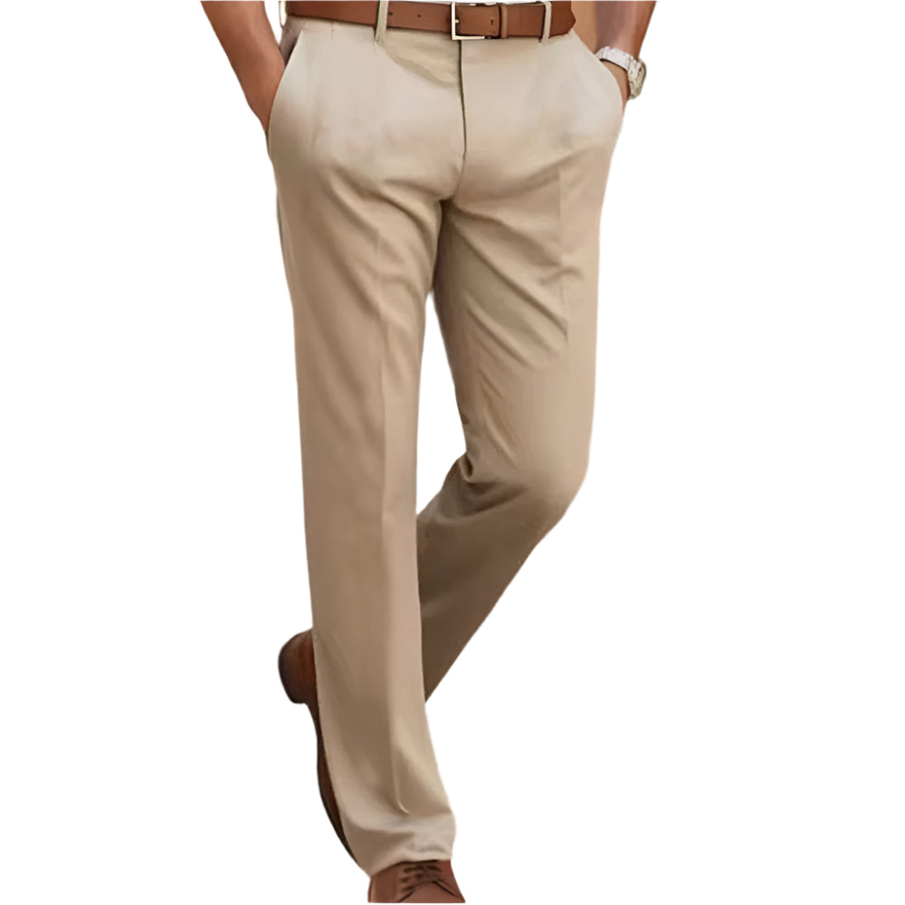 Men's Fashionable Casual Business Formal Pants Straight Checkered Striped Polyester Fiber Men's Formal Casual Pants - Acquisti Online