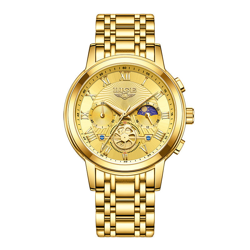 LIGE LG89106 Orologio automatico da uomo color oro