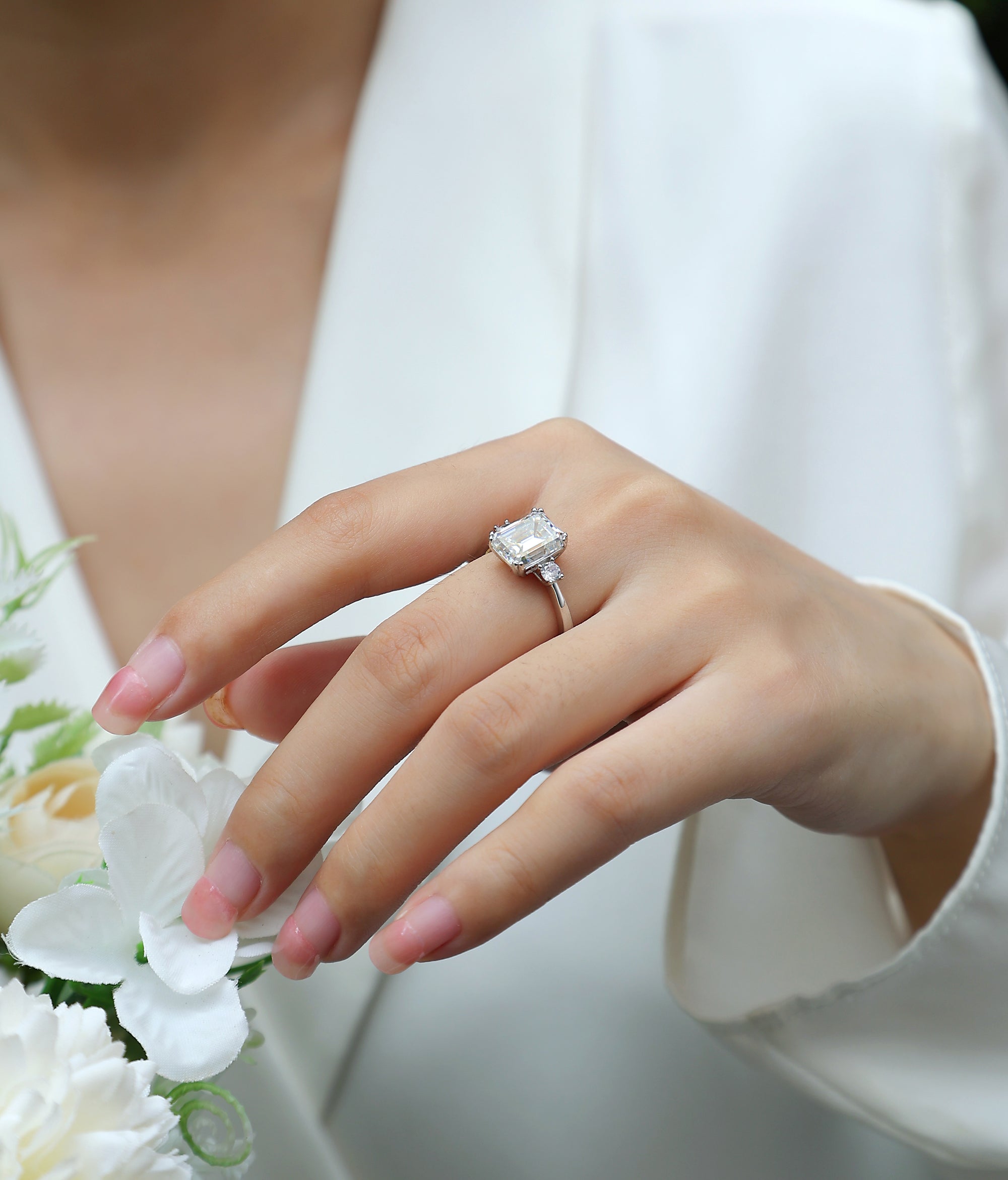 Women's Luxury Ring S925 Sterling Silver Moissanite Ring Fine Jewelry Fashion Rhodium Plating Women's Ring - Acquisti Online