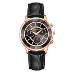 YOLAKO Women's Fashionable High Quality Rhinestone Crafted Ladies Watch Three-Eye Diamond Female Quartz Watch