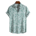 Men's Fashionable Casual Shirt Short Sleeve Pattern Viscose Cotton shirt Series Casual Flower Hawaiian Men's Shirt