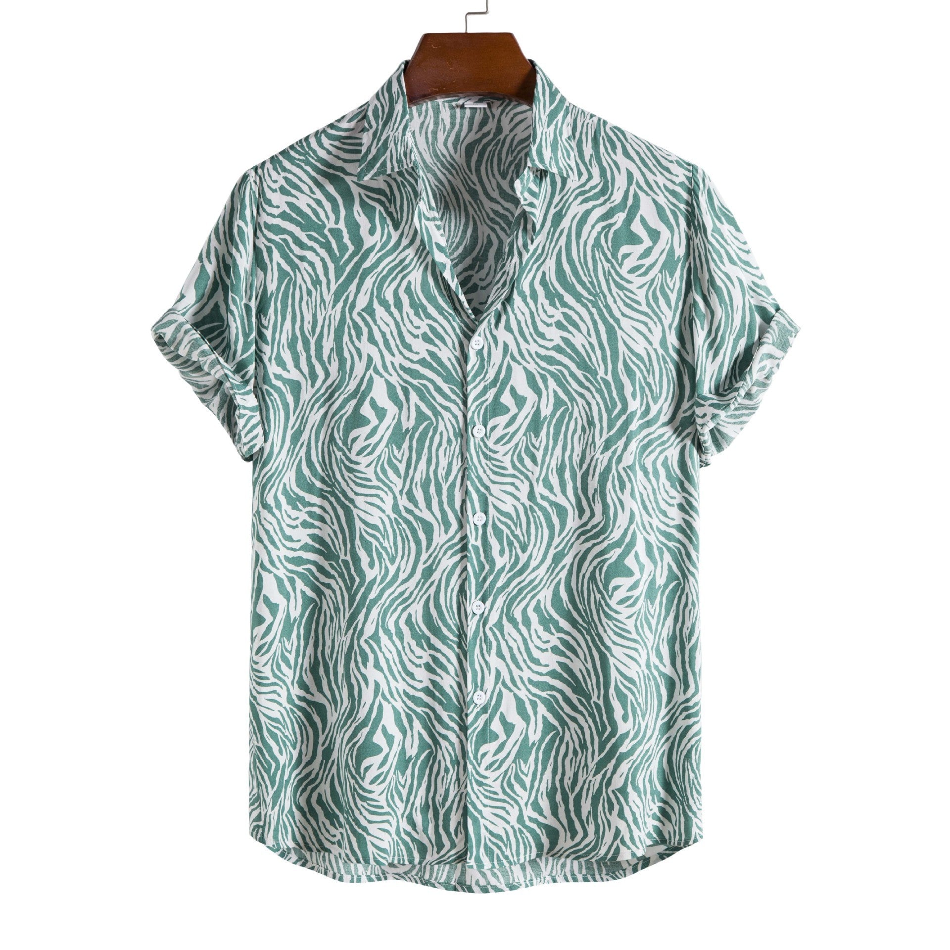 Men's Fashionable Casual Shirt Short Sleeve Pattern Viscose Cotton shirt Series Casual Flower Hawaiian Men's Shirt