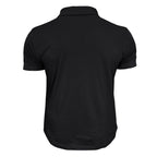 Men's Outdoor Sports Twill T-Shirt Short Sleeve Tactical Rollover Polo Loose Pocket Anti-Wrinkle Lapel Button Fashion Shirt