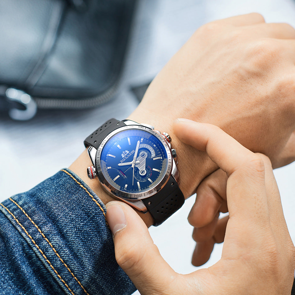Orologio da uomo classico PAULAREIS meccanico automatico multifunzionale con nastro nottilucente