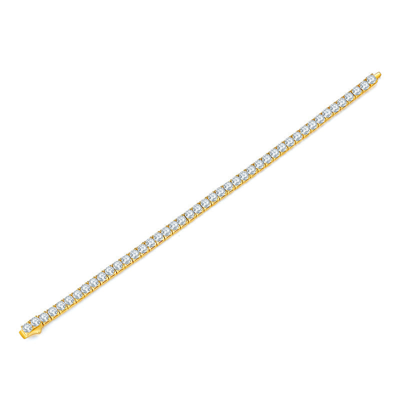 Women's Luxury Bracelets Gold Plated 925 Sterling Silver 18K Gold Plating Full Diamond Moissanite Women's Bracelets - Acquisti Online