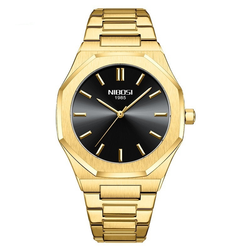Orologio NIBOSI 2520 in acciaio inossidabile con movimento giapponese, cronografo sul retro, orologio formale da uomo