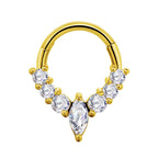 Stainless Steel Material Casting Water Drop-shaped Zircon Nose Ring