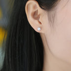 Classic Six-prong Moissanite Silver Earrings Luxury Fashion Diamond Stud Earrings