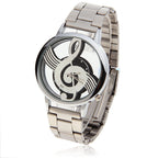 New Style look Music Note Men's Watch Stainless Steel Wristwatch Luxury Fashion Hollow Unisex Watch