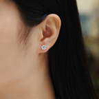 Women's Luxury Earring 925 Sterling Silver Freehand Flower Moissanite Diamond Earrings Stud Inlaid Women's Earring