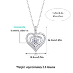 Women Luxury Pendant Necklace 925 Sterling Silver Moissanite Diamond Heart Micro Pave Diamond Test Silver Chain Necklace