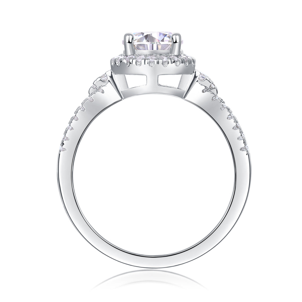 Women Luxury Ring Moissanite Large Diamond Ring S925 Sterling Silver Rhodium-Plated Fashhion Women Engagement Ring