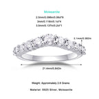 Women Luxury Rings S925 Sterling Silver Fine Jewelry 18K Platinum Plated Moissanite Diamond Stackable Engagement Rings