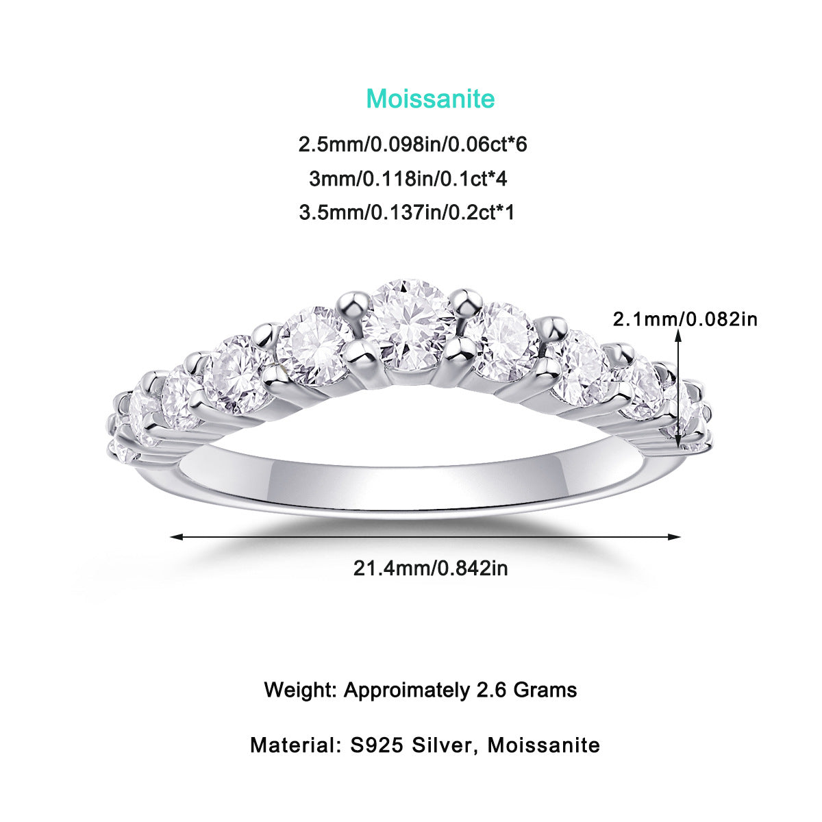 Women Luxury Rings S925 Sterling Silver Fine Jewelry 18K Platinum Plated Moissanite Diamond Stackable Engagement Rings