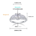 Women Luxury Ring Large Moissanite Diamond 925 Sterling Silver Rings High Quality Fashion Women Engagement Rings