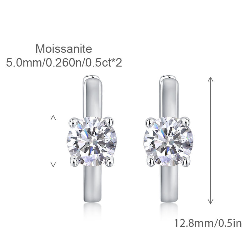 Women Luxury Earrings 925 Sterling Silver Hoop Earrings Moissanite Diamond Earrings Stud Silver Plated Women Earrings