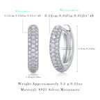 Women's Luxury Earring S925 Sterling Silver Moissanite Diamond Earrings Hip Hoop Stud High End Fashion Women Earrings