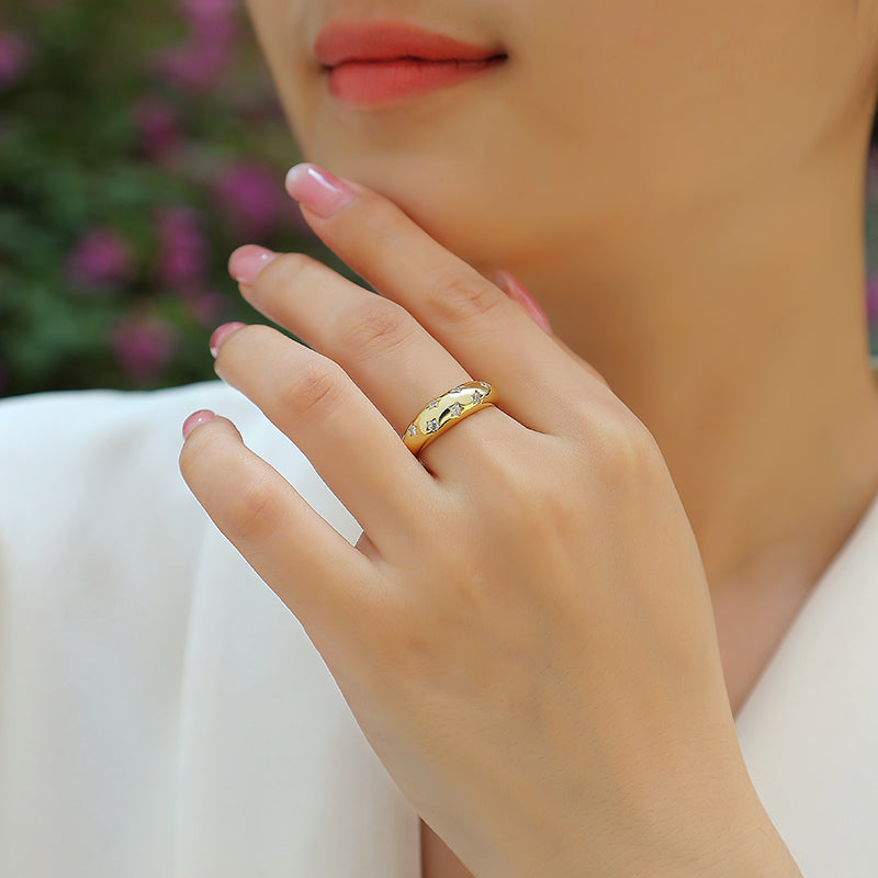 Women Luxury Rings Gold Color Plated S925 Sterling Silver Adjust Moissanite Diamonds High End Women Engagement Ring