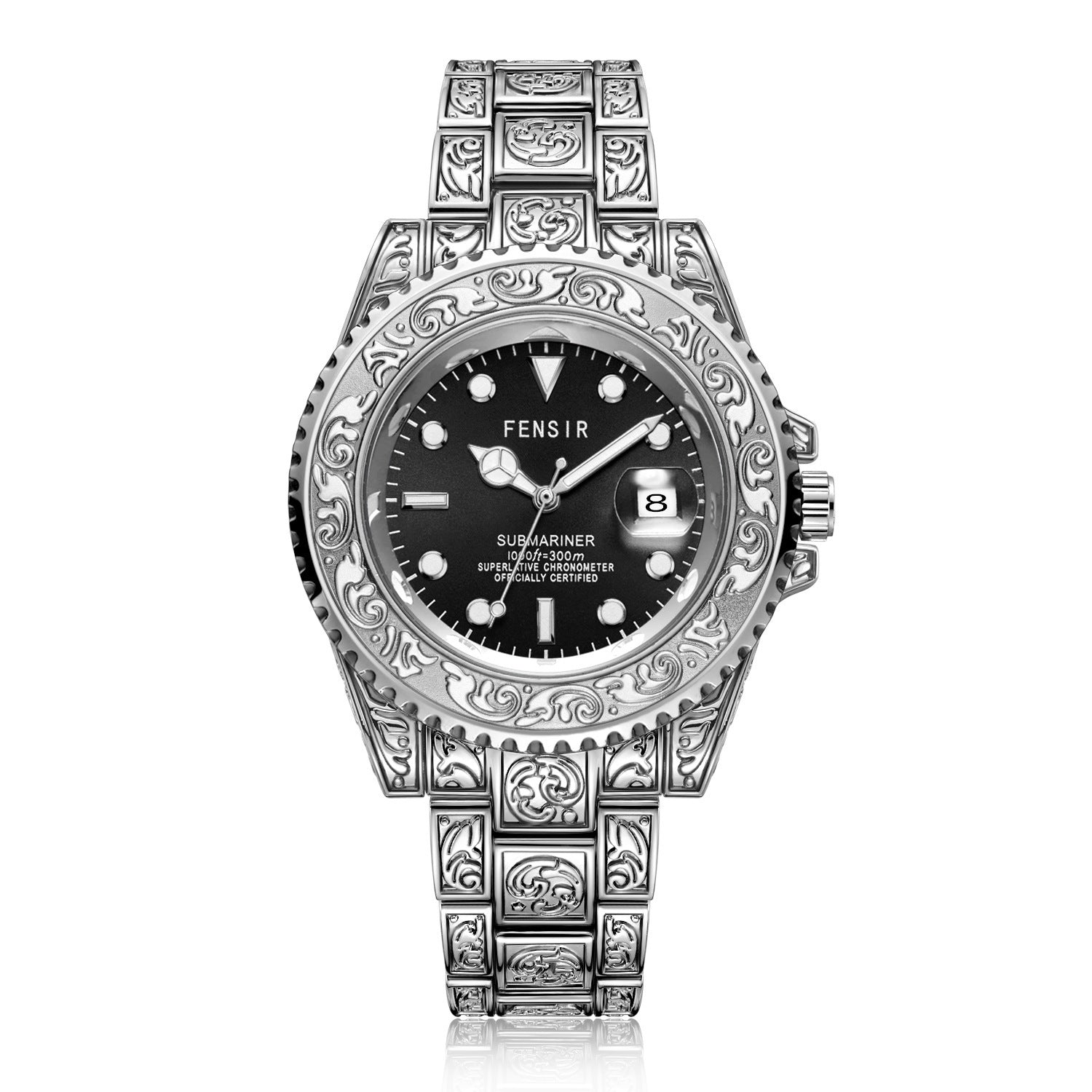 FENSIR Luxury Men's Fashion Quartz Watch Stainless Steel Waterproof Luminous Men's Automatic Quartz Watch