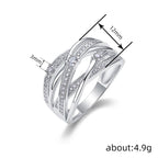 Women Luxury Ring S925 Sterling Silver Sparkling Stones Diamond Ring Silver Color Plated Rings Women Engagement Ring