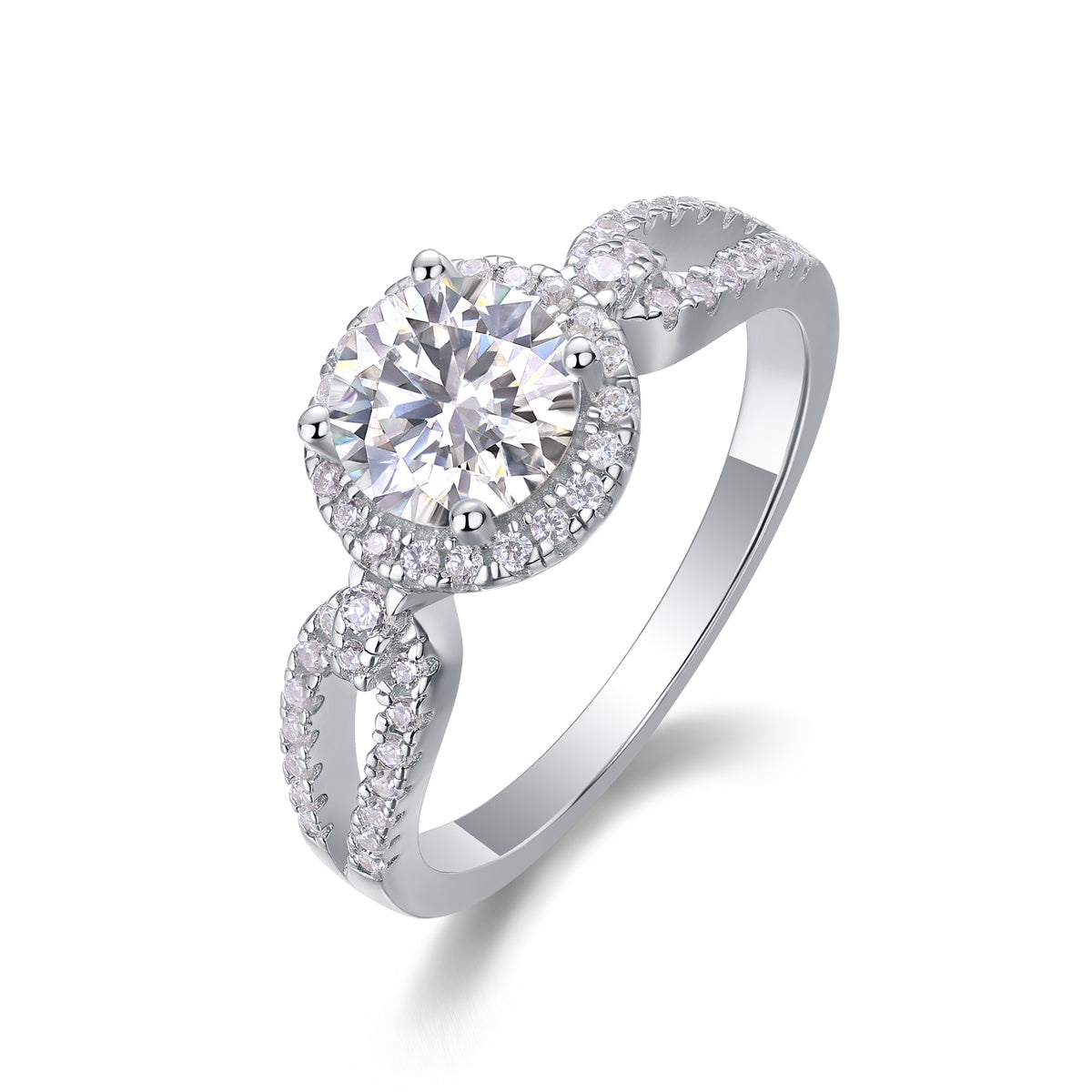 Women Luxury Ring Moissanite Large Diamond Ring S925 Sterling Silver Rhodium-Plated Fashhion Women Engagement Ring