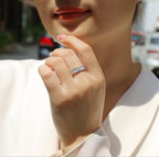 Women Luxury Ring S925 Sterling Silver Moissanite Plated Diamond Ring High Quality Engagement Silver women's Rings