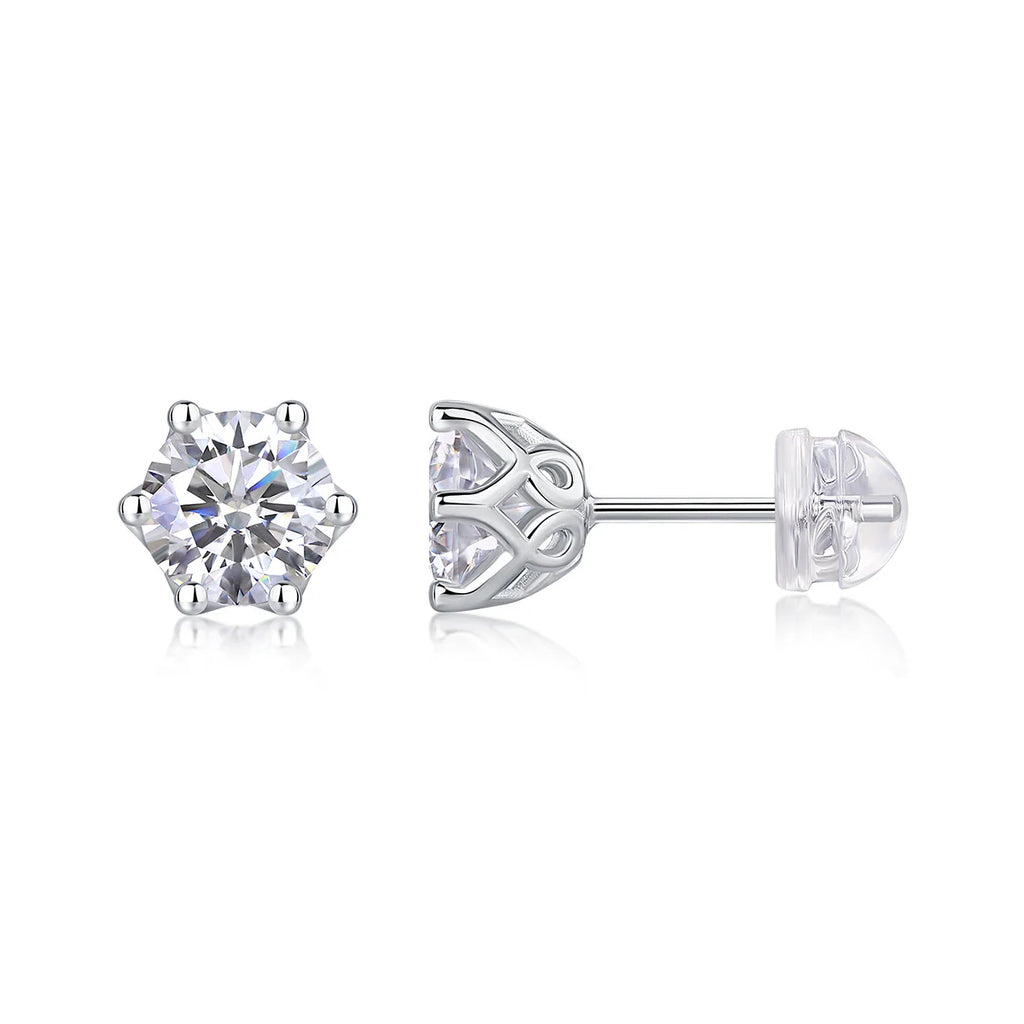 Women's Luxury Earring 925 Sterling Silver Freehand Flower Moissanite Diamond Earrings Stud Inlaid Women's Earring