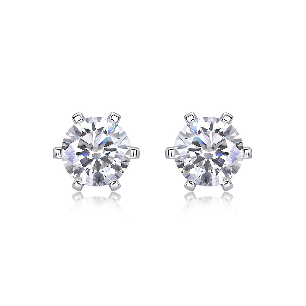 Women Luxury Earring S925 Sterling Silver Stud Hip Hoop Moissanite Diamond Earrings 18K White Gold Plated Earrings