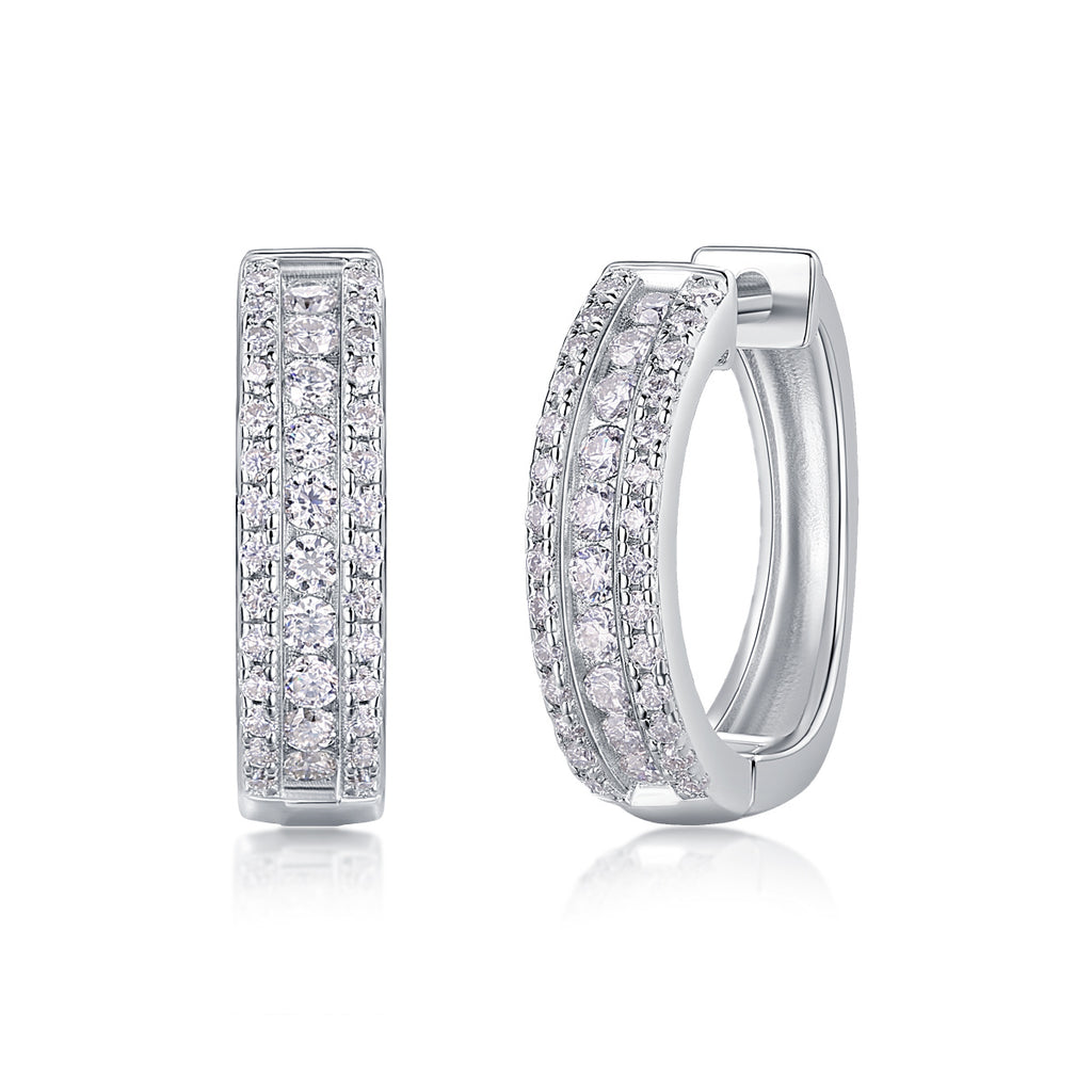 Women Luxury Earrings S925 Sterling Silver Hoop Earrings Moissanite Diamond Stud Hip Hoop Fashion Women's Earrings