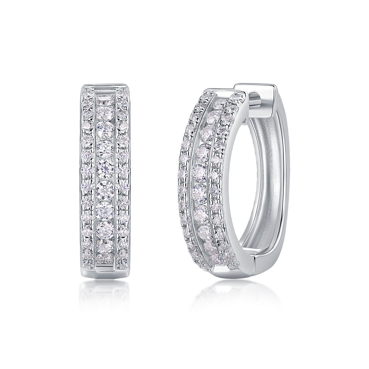 Women Luxury Earrings S925 Sterling Silver Hoop Earrings Moissanite Diamond Stud Hip Hoop Fashion Women's Earrings