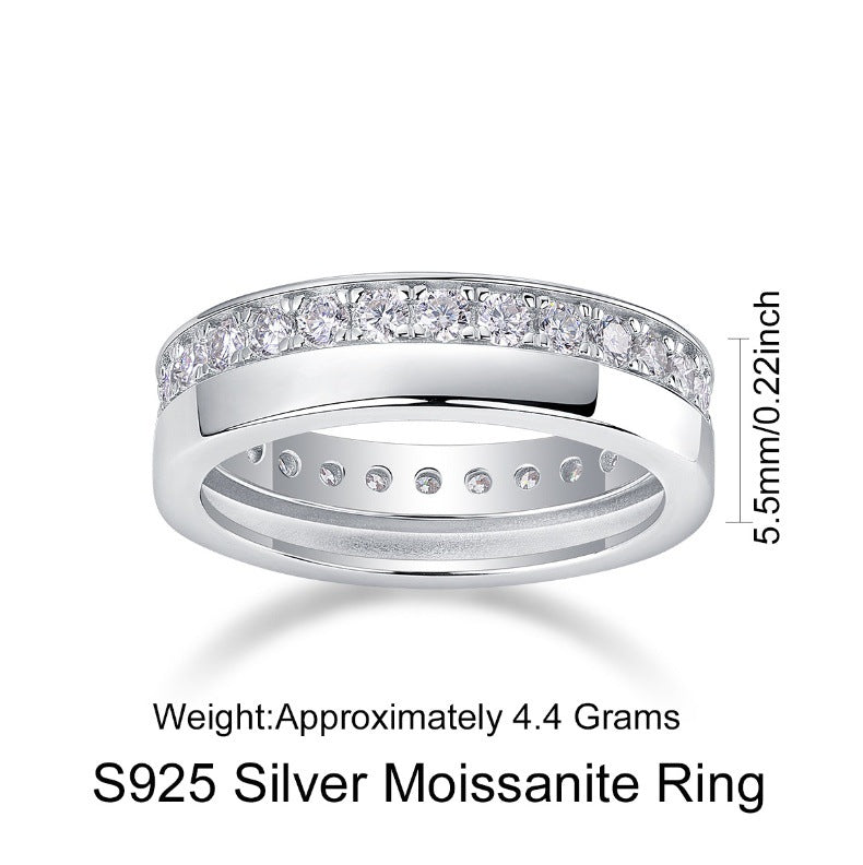 Women Luxury Ring S925 Sterling Silver Moissanite Plated Diamond Ring High Quality Engagement Silver women's Rings