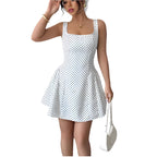 Pure Desire Wind Lace-up Taille Polka Dot Vest Damesjurk