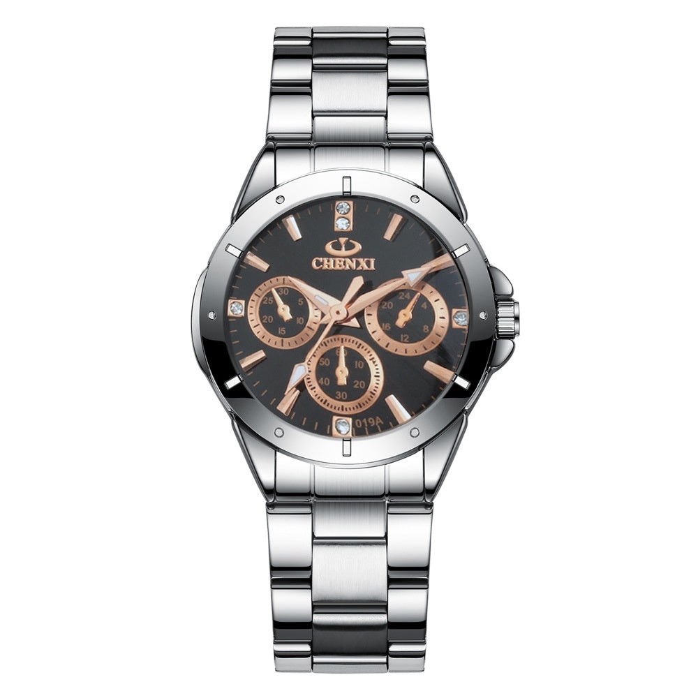 CHENXI Koppelhorloges Cadeau Lover Horloges Mode Vrouwen Roestvrij Staal Waterdicht Kwarts Polshorloge