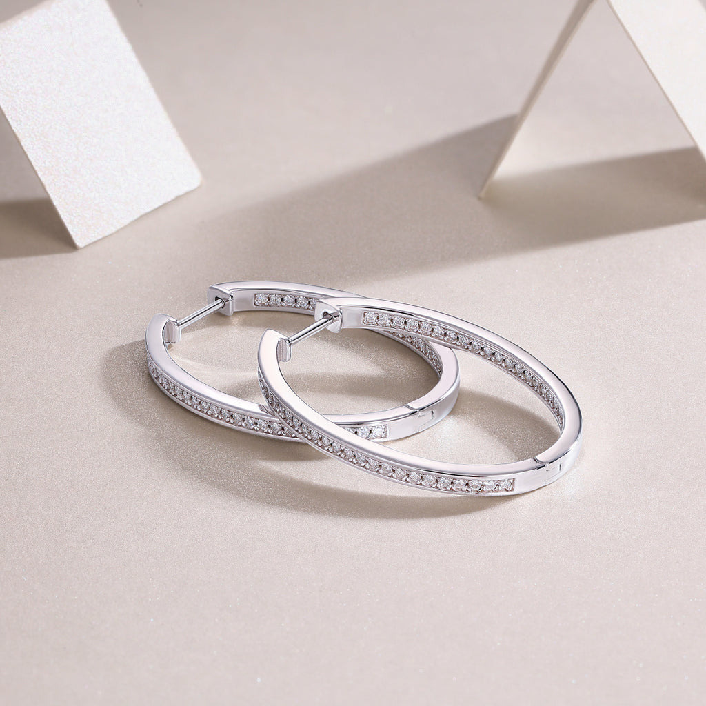 Female Master Luxury Fashion Diamond Earrings Stud Inlaid With Mosan Diamond Silver Jewelry