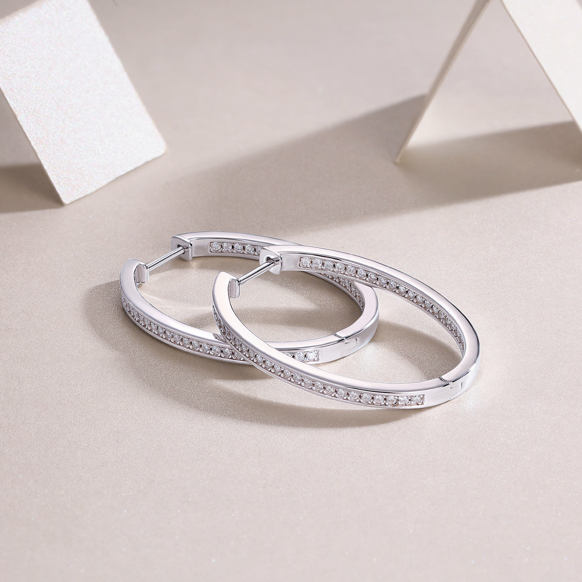 Female Master Luxury Fashion Diamond Earrings Stud Inlaid With Mosan Diamond Silver Jewelry