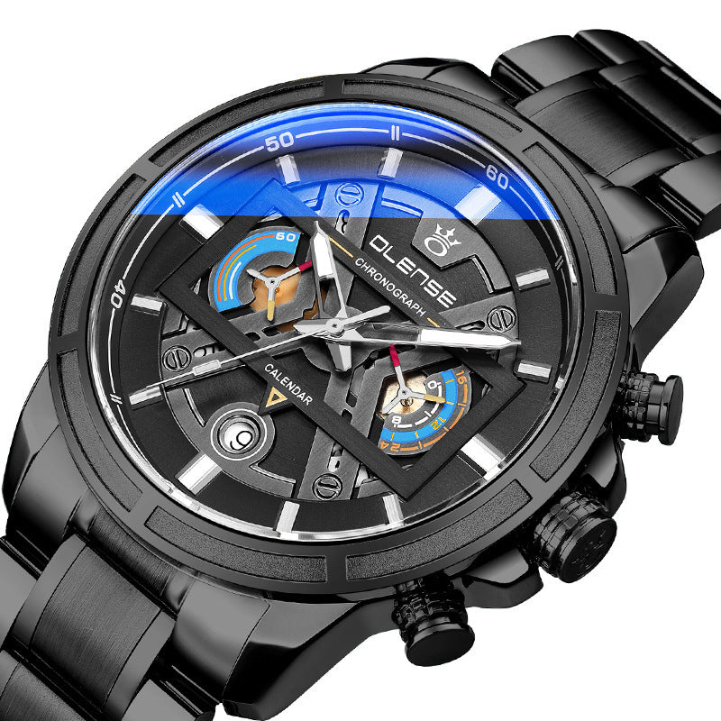 Olense Man Automatic Movement Watch Sports Waterproof Steel Band Quartz Movement Fashion Man Watch