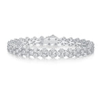 Women Luxury S925 Sterling Silver Moissanite Flower Bracelet 