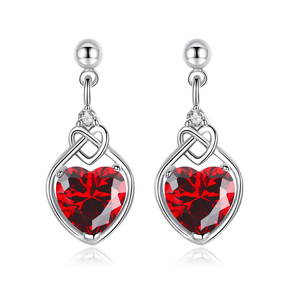 Women's Heart-shaped Ruby Jewelry Suit