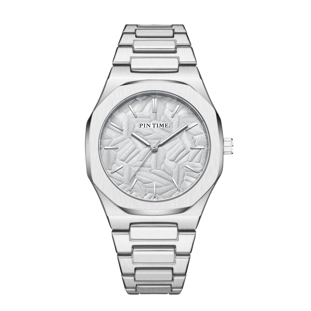 PINTIME Women Fashionable Quartz Watch Stainless Steel Waterproof Luminous Autometic Movemen Women Watch