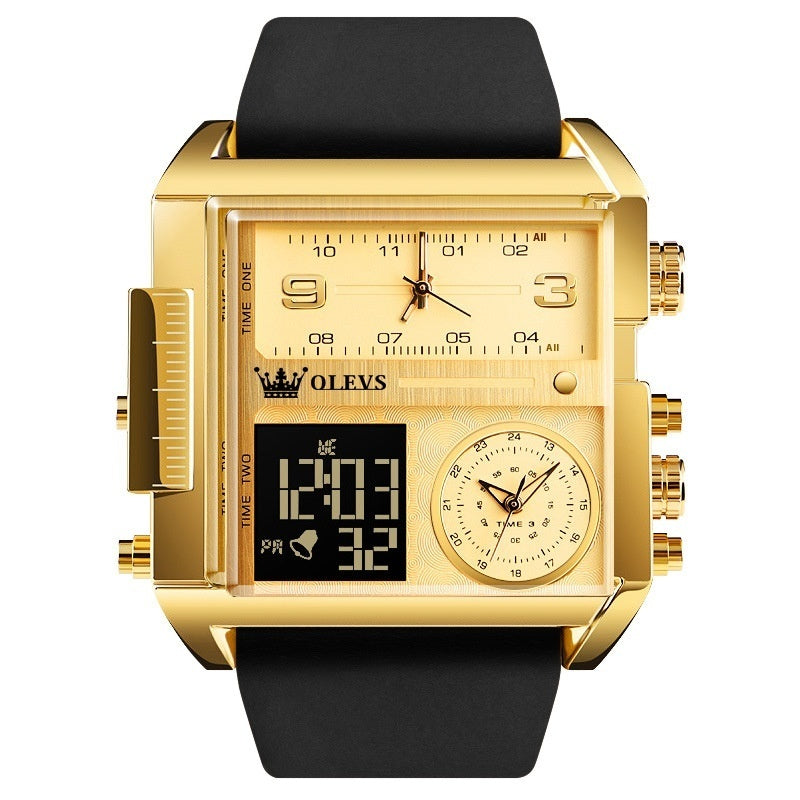 Orologio da uomo Olevs impermeabile, cronografo digitale, multifunzione, movimento al quarzo, orologio elettronico