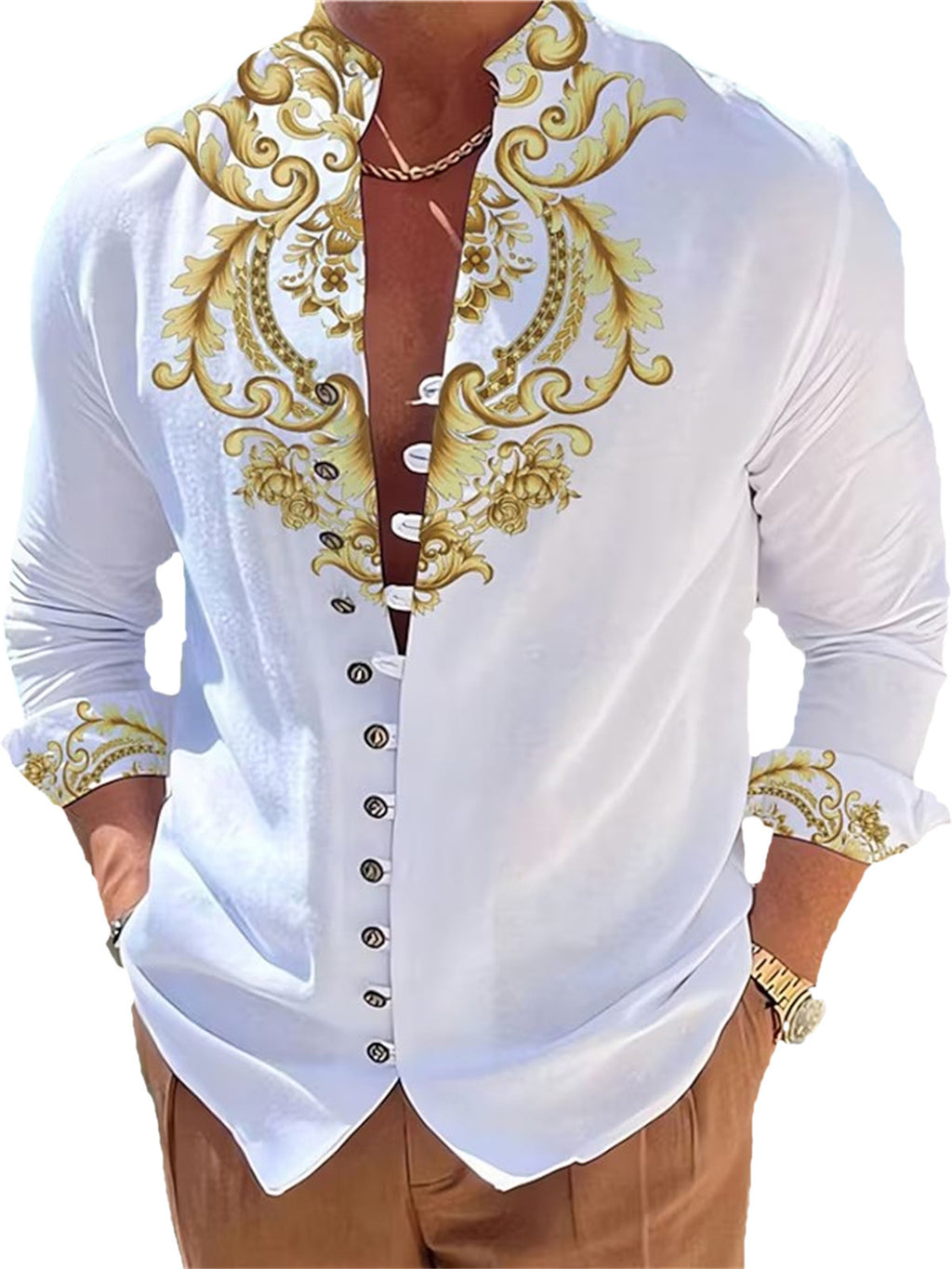 3D Printed Shirt Cardigan Casual Top Men's Shirt